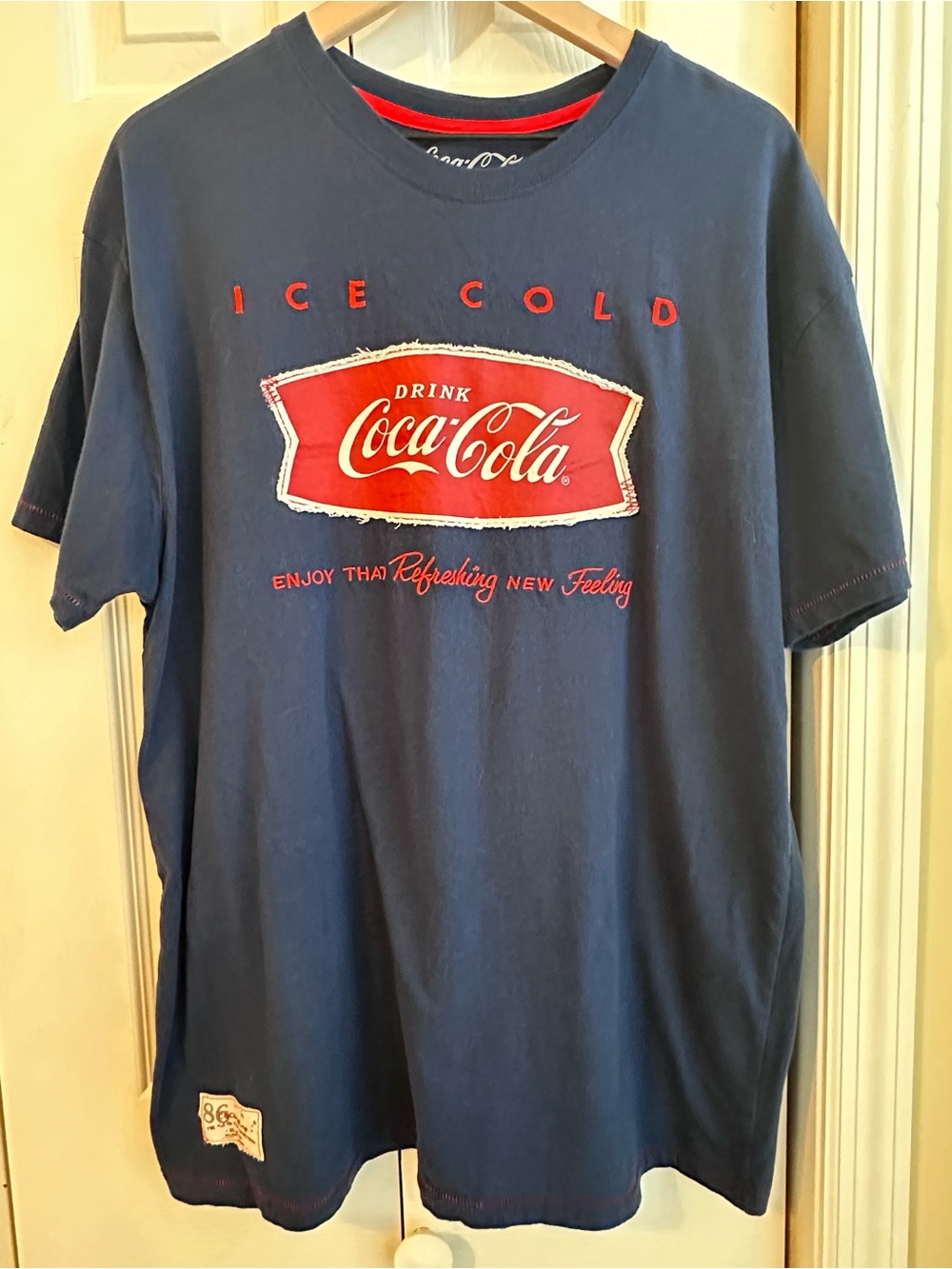 Coca Cola Navy Blue Short Sleeve Tee with Red Logo